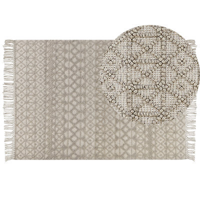 Beliani Rug Alucra Sand Beige 160 X 230 Cm Wool - image 1