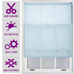 Duck Egg Daylight Roller Blind With Chrome Round Eyelets And Metal Fittings Cut To Size By Furnished - (W)120Cm X (L)165Cm - thumbnail 1