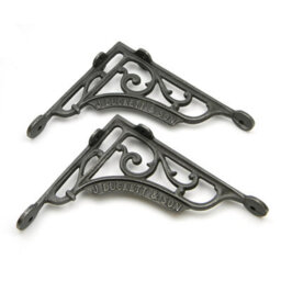 "Pair Of Antique Cast Iron J Duckett Shelf Brackets - 180mm X 195mm  7"" X 7.75""" - thumbnail 1