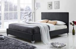 Save On Goods UK 5Ft King Size Quilted Fabric,upholstered,bed Frame,bedstead,padded,linen, Dark Grey - thumbnail 1