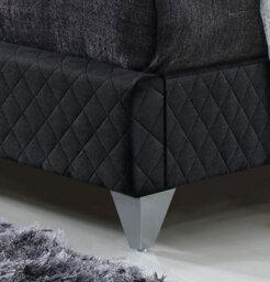 Save On Goods UK 5Ft King Size Quilted Fabric,upholstered,bed Frame,bedstead,padded,linen, Dark Grey - thumbnail 2