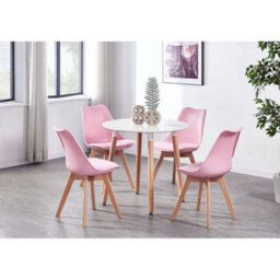 Life Interiors Lorenzo Padded Dining Chair, Tulip Chair For Lounge Office Dining Room Kitchen, Single, Pink - thumbnail 6