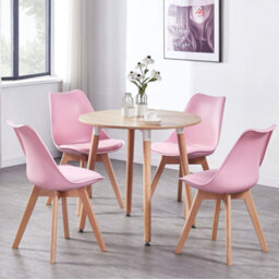 Life Interiors Lorenzo Padded Dining Chair, Tulip Chair For Lounge Office Dining Room Kitchen, Single, Pink - thumbnail 7