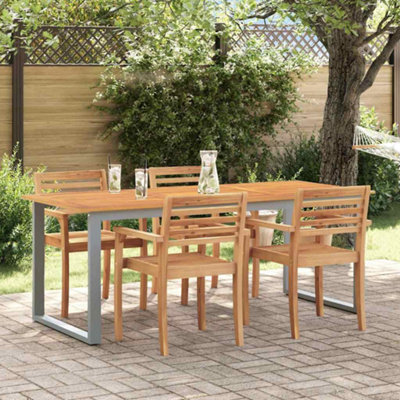 Berkfield Garden Dining Table Grey 160 X 80 X 75 Cm - image 1