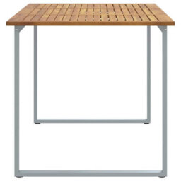 Berkfield Garden Dining Table Grey 160 X 80 X 75 Cm - thumbnail 6