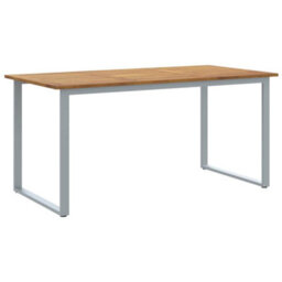 Berkfield Garden Dining Table Grey 160 X 80 X 75 Cm - thumbnail 2