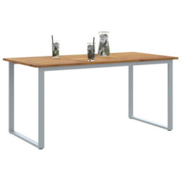 Berkfield Garden Dining Table Grey 160 X 80 X 75 Cm - thumbnail 3