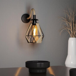 Ledsone Retro Hemp Rope Wall Sconce Lamp Rustic Industrial E27 Base Metal Shade Wall Mounted Lighting Fixture With Bulb - thumbnail 3