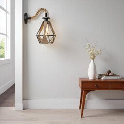 Ledsone Retro Hemp Rope Wall Sconce Lamp Rustic Industrial E27 Base Metal Shade Wall Mounted Lighting Fixture With Bulb - thumbnail 7