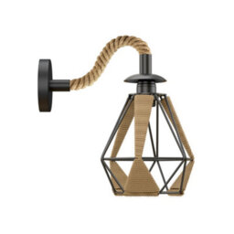 Ledsone Retro Hemp Rope Wall Sconce Lamp Rustic Industrial E27 Base Metal Shade Wall Mounted Lighting Fixture With Bulb - thumbnail 9