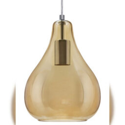 Long Life Lamps Company Modern Tear Drop Ceiling Pendant Light Glass Smoked Amber Lamp Shade H3067 - thumbnail 3