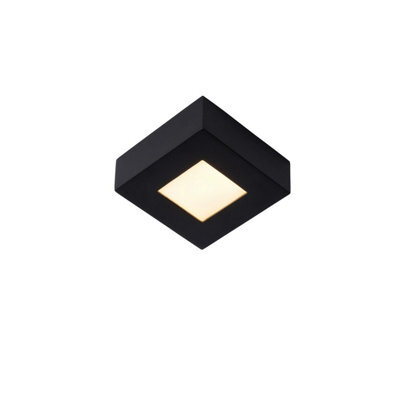 Lucide Brice-Led Modern Flush Ceiling Light Bathroom - Led Dim. - 1X8W 3000K - Ip44 - Black - image 1