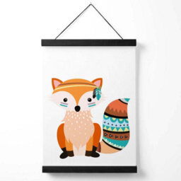 Artze Wall Art Orange Fox Tribal Animal Art Print With Black Frame Size: A4 - thumbnail 1