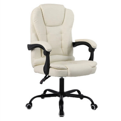 Beige Executive Office Chair Swivel Recliner Computer Desk Gaming Chair - image 1