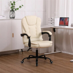 Beige Executive Office Chair Swivel Recliner Computer Desk Gaming Chair - thumbnail 3