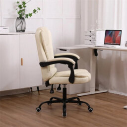 Beige Executive Office Chair Swivel Recliner Computer Desk Gaming Chair - thumbnail 4
