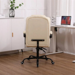 Beige Executive Office Chair Swivel Recliner Computer Desk Gaming Chair - thumbnail 5