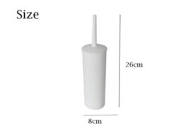 Blue Canyon White Plastic Toilet Brush And Holder Durable Washable Cleaning Brush - thumbnail 2