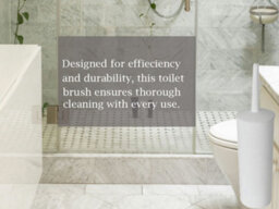 Blue Canyon White Plastic Toilet Brush And Holder Durable Washable Cleaning Brush - thumbnail 7