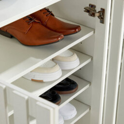 Home Source Halden 3 Door White Shoe Cabinet Hallway Storage Organiser Unit - thumbnail 5