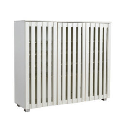 Home Source Halden 3 Door White Shoe Cabinet Hallway Storage Organiser Unit - thumbnail 9