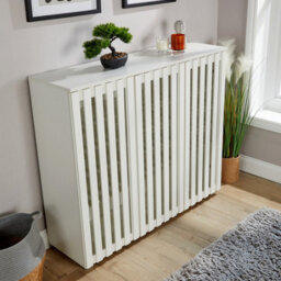 Home Source Halden 3 Door White Shoe Cabinet Hallway Storage Organiser Unit - thumbnail 6