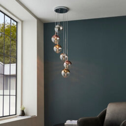 Luminosa Lighting Luminosa Paloma Plate Pendant Ceiling Lamp, Chrome Plate With Chrome, Copper, Gold, Glass - thumbnail 4