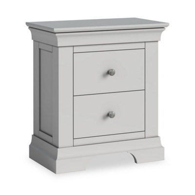 Colette Grey 2 Drawer Bedside Table - Fully Assembled By Roseland Furniture - image 1