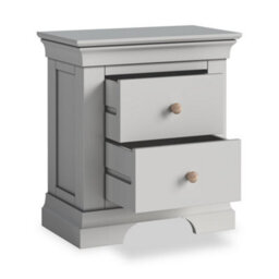 Colette Grey 2 Drawer Bedside Table - Fully Assembled By Roseland Furniture - thumbnail 8