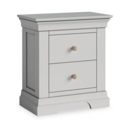 Colette Grey 2 Drawer Bedside Table - Fully Assembled By Roseland Furniture - thumbnail 3