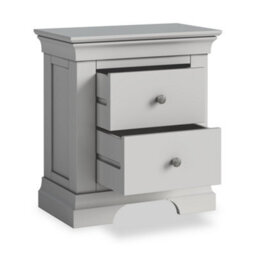 Colette Grey 2 Drawer Bedside Table - Fully Assembled By Roseland Furniture - thumbnail 7