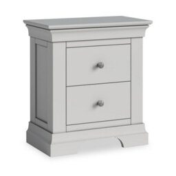Colette Grey 2 Drawer Bedside Table - Fully Assembled By Roseland Furniture