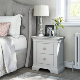 Colette Grey 2 Drawer Bedside Table - Fully Assembled By Roseland Furniture - thumbnail 4