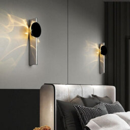 Amorly Modern Rotatable Led Wall Sconce Silver Corrugated Wall Lamp Creative Adjustable Lighting For Living Room Bedroom Headboard Porch - thumbnail 4