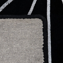 Beliani Black Silver Geometric Rug 80 X 150 Cm Handwoven Viscose-Cotton Low Pile - thumbnail 6