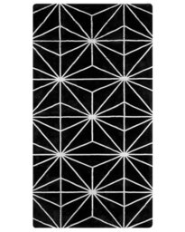 Beliani Black Silver Geometric Rug 80 X 150 Cm Handwoven Viscose-Cotton Low Pile - thumbnail 1