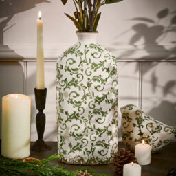 Dibor Vintage Luxury Irina Green Botanical Bottle Flower Vase H31 X W14Cm