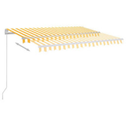 Berkfield Manual Retractable Awning With Led 300X250 Cm Yellow And White - thumbnail 3