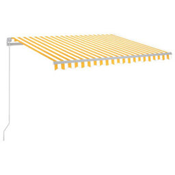 Berkfield Manual Retractable Awning With Led 300X250 Cm Yellow And White - thumbnail 2