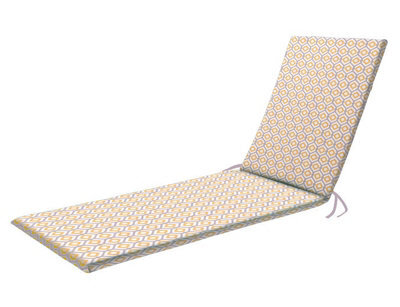 Luxury Living Water Repellant Sunlounger Pad Yellow/grey/white - image 1
