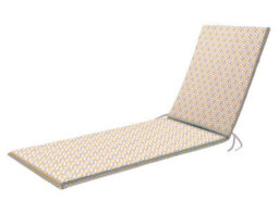 Luxury Living Water Repellant Sunlounger Pad Yellow/grey/white