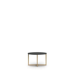 Arte Chic Pula Coffee Table 60Cm - Modern Black Portland Ash With Gold Accents - W600mm X H390mm X D600mm - thumbnail 1