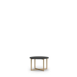 Arte Chic Pula Coffee Table 60Cm - Modern Black Portland Ash With Gold Accents - W600mm X H390mm X D600mm - thumbnail 2