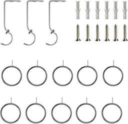 Home Treats Metal Curtain Pole Set Extendable 40Cm To 218Cm Chrome Curtain Rail 25mm Crystal - thumbnail 6