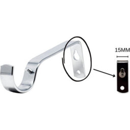 Home Treats Metal Curtain Pole Set Extendable 40Cm To 218Cm Chrome Curtain Rail 25mm Crystal - thumbnail 7