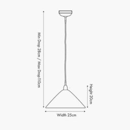 Pacific Lifestyle Canton Matt Black And Brass Metal Cone Pendant - thumbnail 2