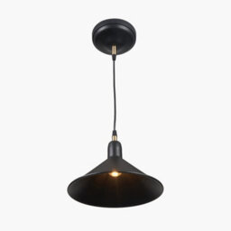 Pacific Lifestyle Canton Matt Black And Brass Metal Cone Pendant - thumbnail 5