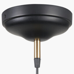 Pacific Lifestyle Canton Matt Black And Brass Metal Cone Pendant - thumbnail 7