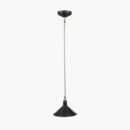Pacific Lifestyle Canton Matt Black And Brass Metal Cone Pendant - thumbnail 4
