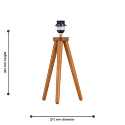 First Choice Lighting Set Of 2 Voyage - Dark Oak Wooden Tripod Lamp Bases - thumbnail 4